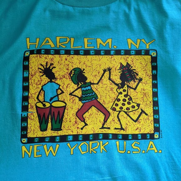 Harlem, NY teal green unisex t-shirt, XXXL - Picture 4 of 5